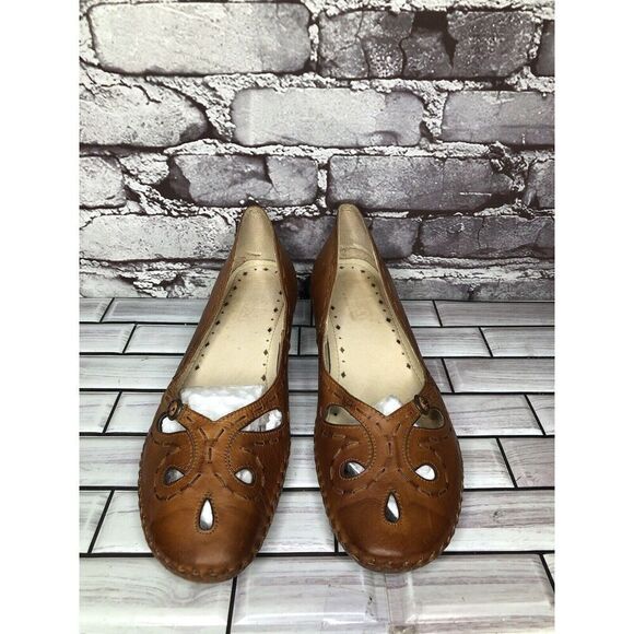 Pikolinos Brown Leather Cut Out Floral Pump Heel Shoes Women’s Sz 41EU/10.5M US - Picture 16 of 16